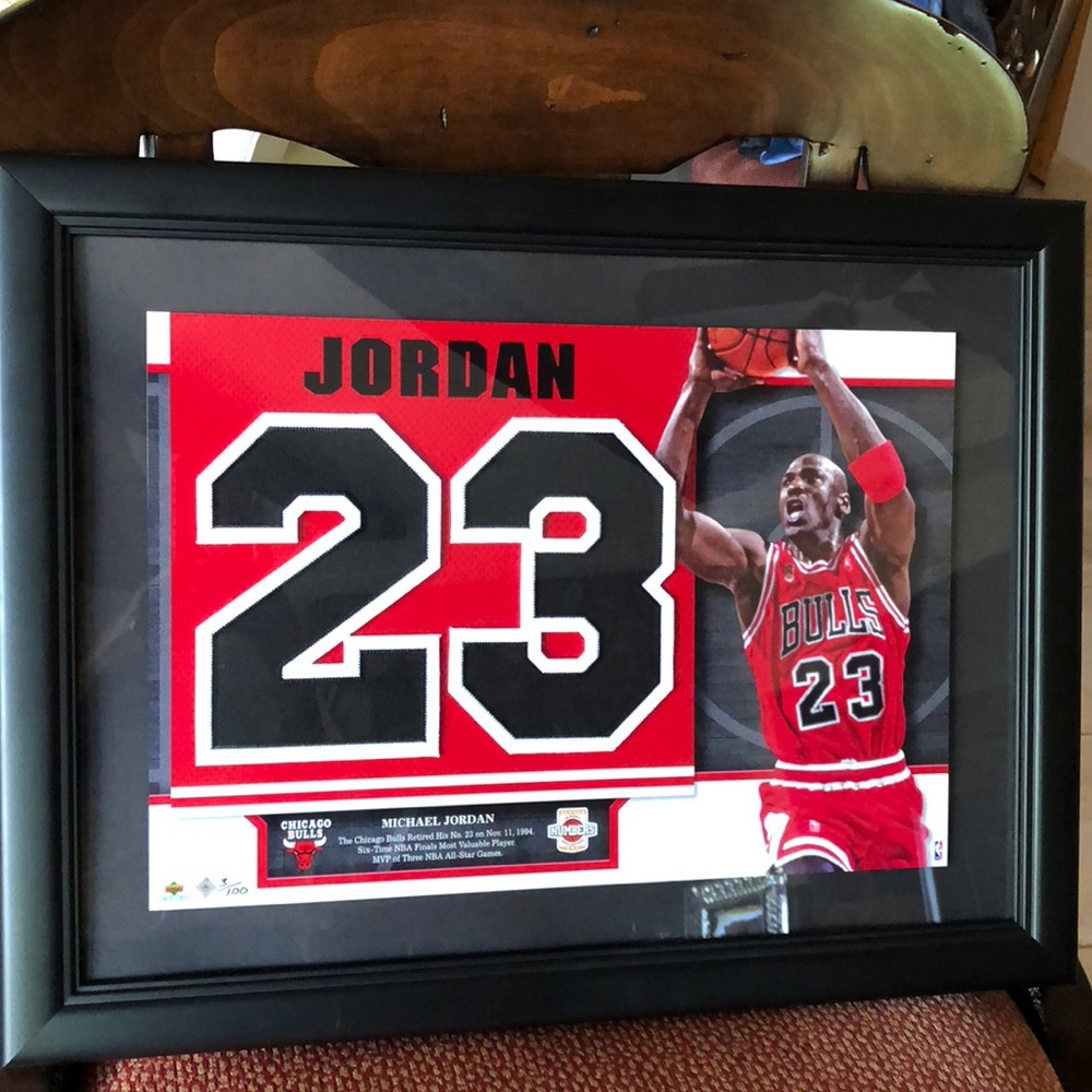 Michael Jordan Plaque with Jersey Numbers (3/100)